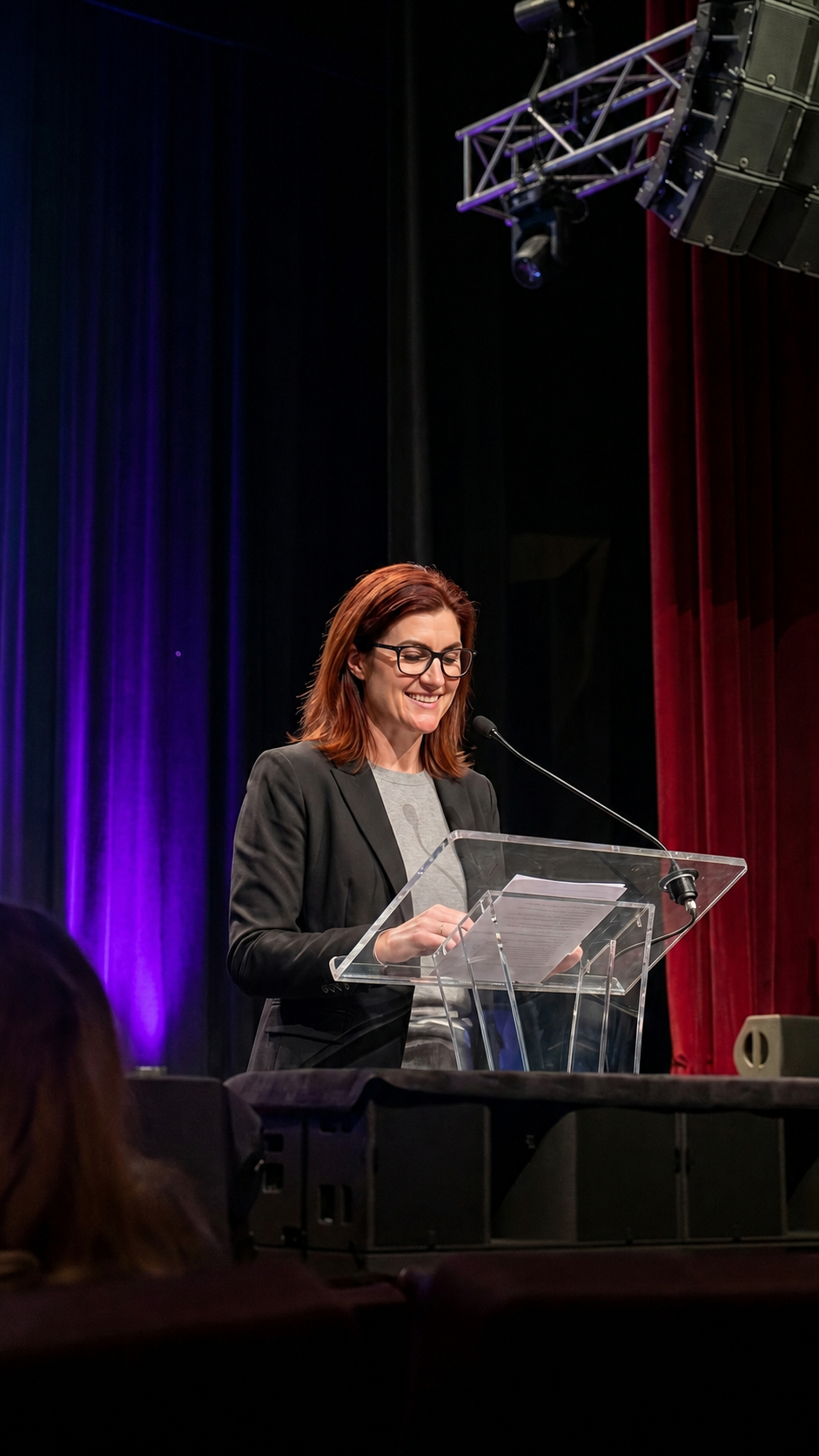 Lindsay Gonzales speaking at the Central California Women's Conference